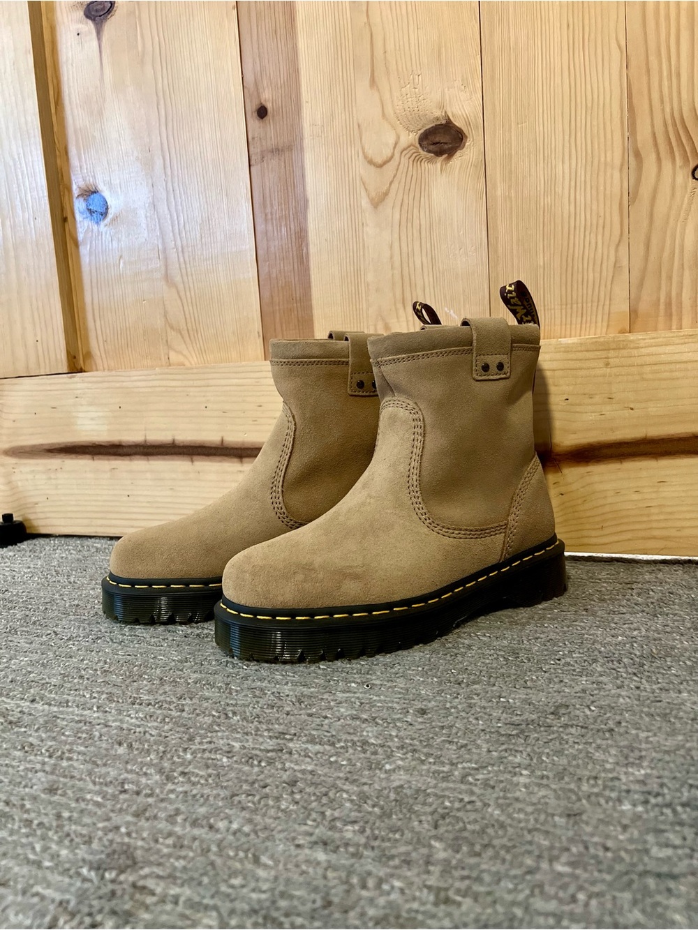 Dr. Martens Women's Suede Boots in Tan- never been worn basically brand new